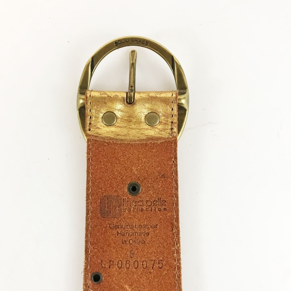 Gold Belt Embellished w/Lace, Sequins & Studs - Picture 5 of 7